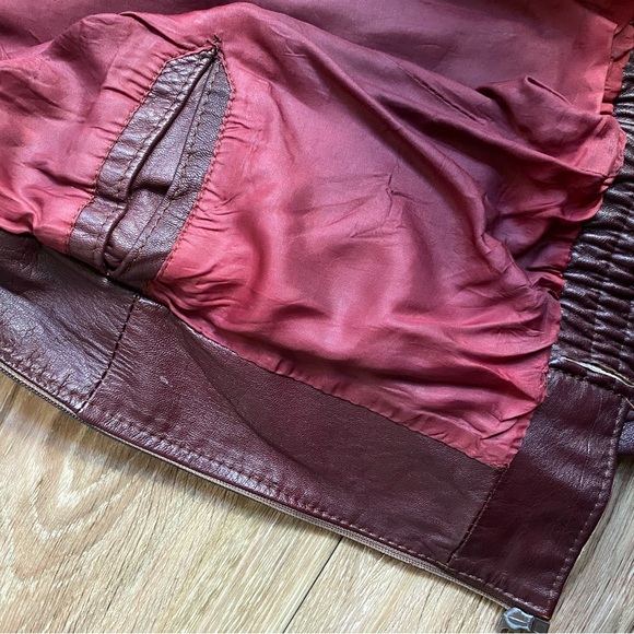 Rare VIntage 80's SILVERT'S Maroon Leather bomber Jacket Size 36 EU /Small US - Picture 10 of 10